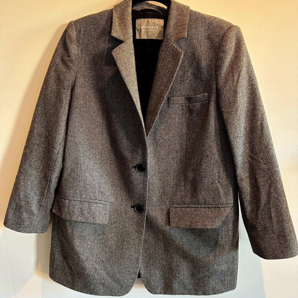 Everlane The Oversized Blazer - Grey Herringbone